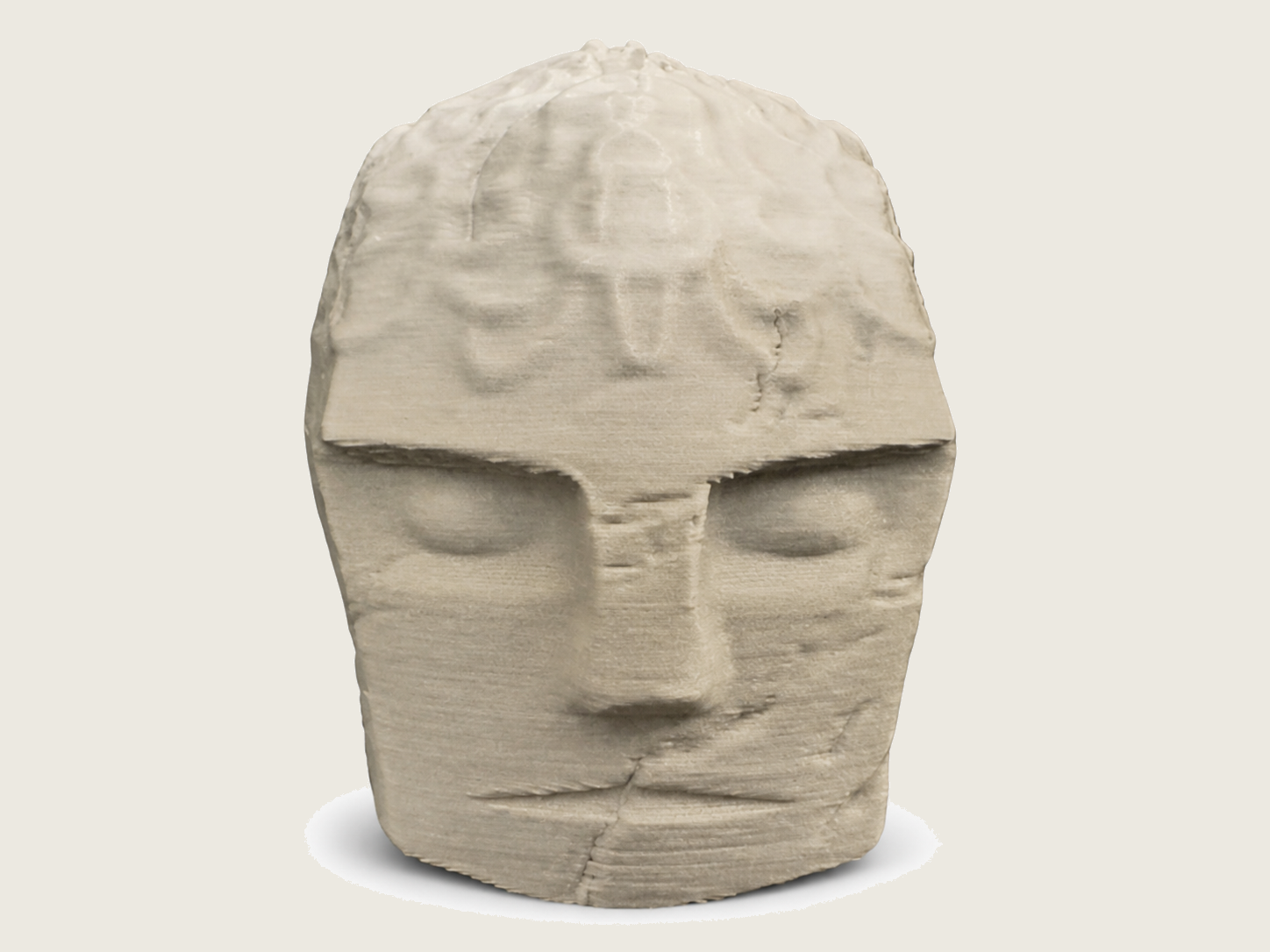 Sculpted face front view