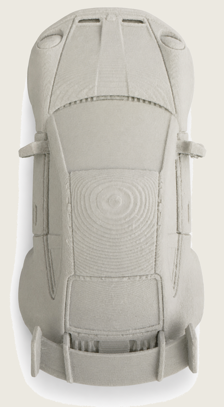 White 3D printed sports car model