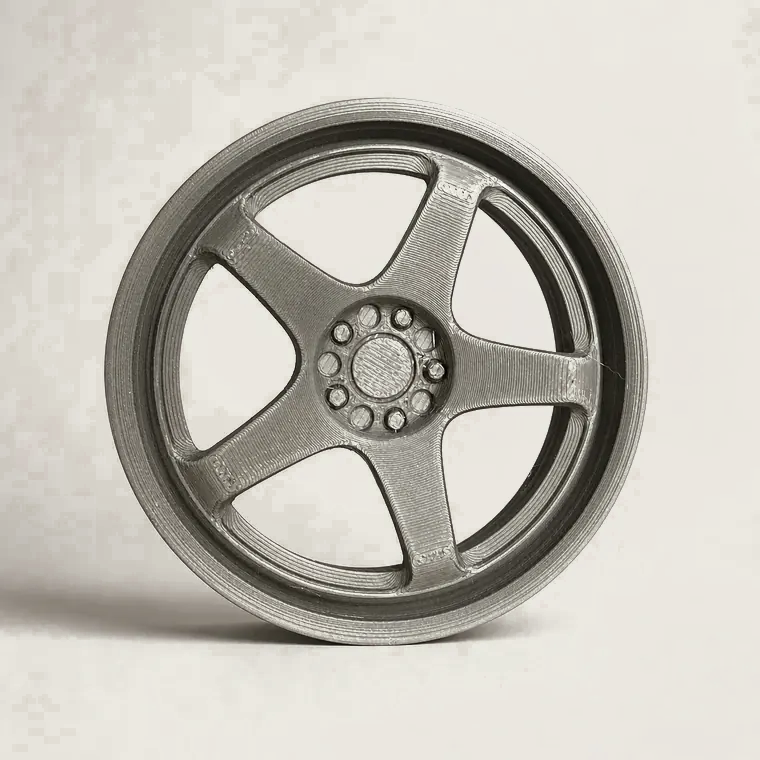 Freestanding 3D printed wheel model