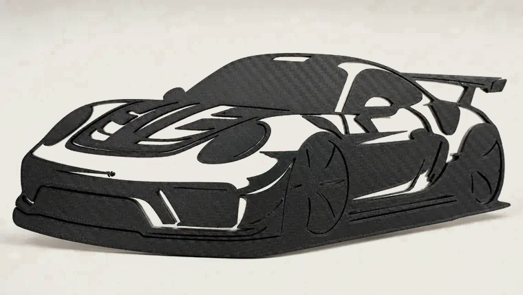 Black and white supercar wall plaque