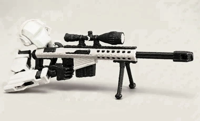 Detailed miniature rifle accessory