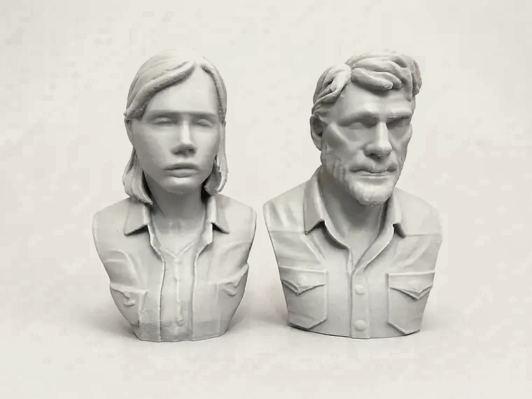 Matching portrait bust pair