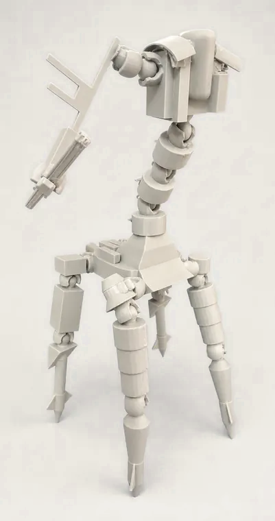 White articulated robot figure