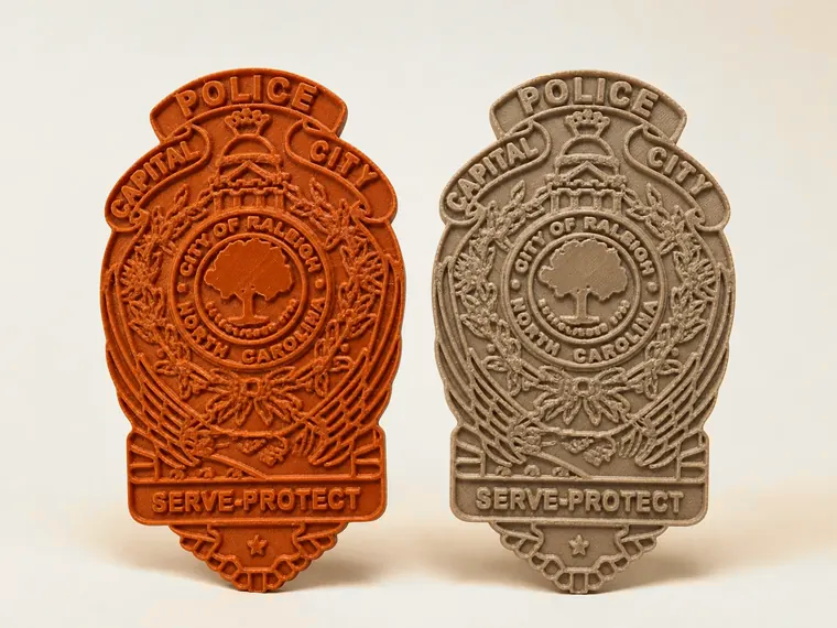 Pair of police badge plaques