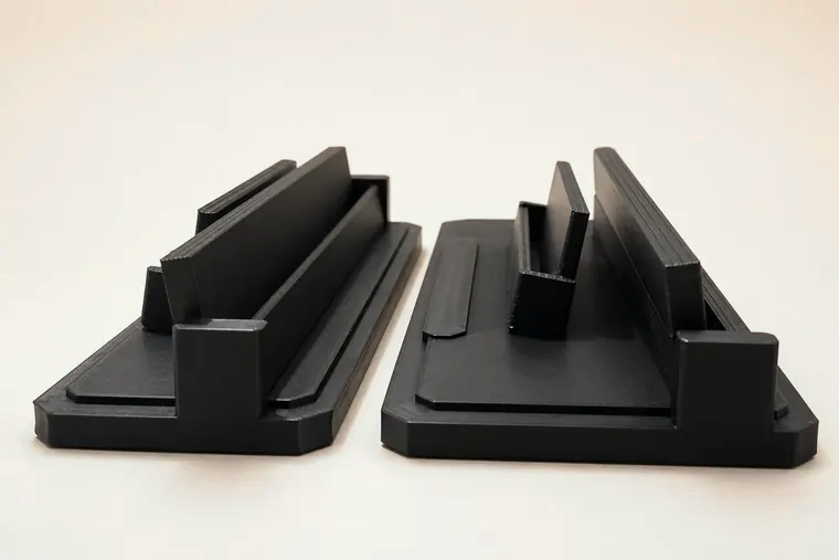Pair of black display stands