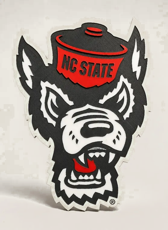 Layered Wolfpack head sign
