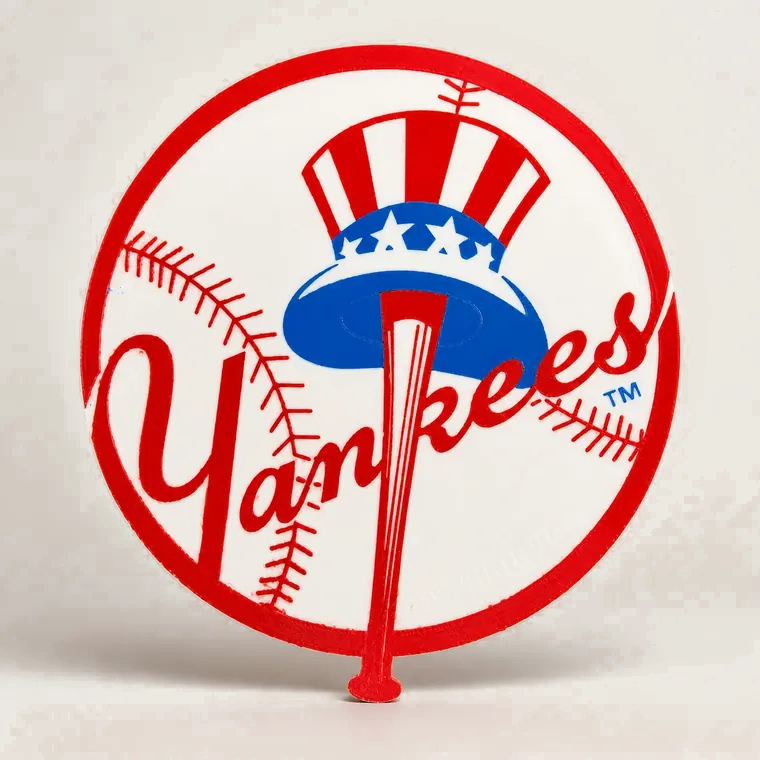 Layered New York Yankees baseball sign