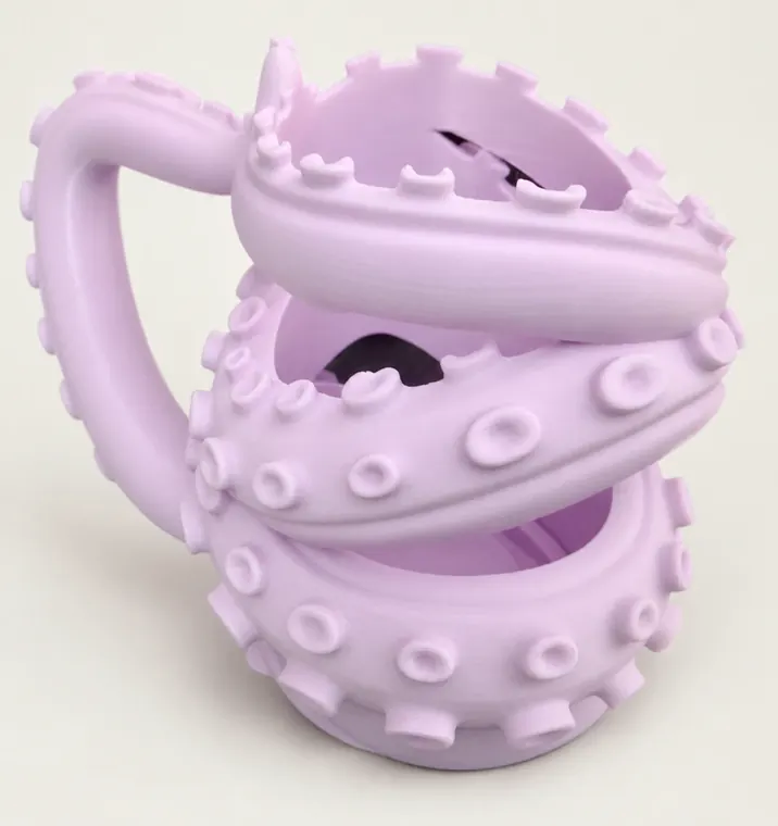 Pink tentacle soda can holder