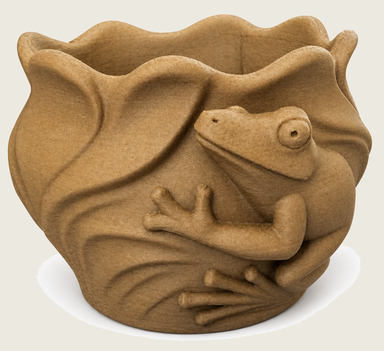 Sculpted frog-shaped planter collectible