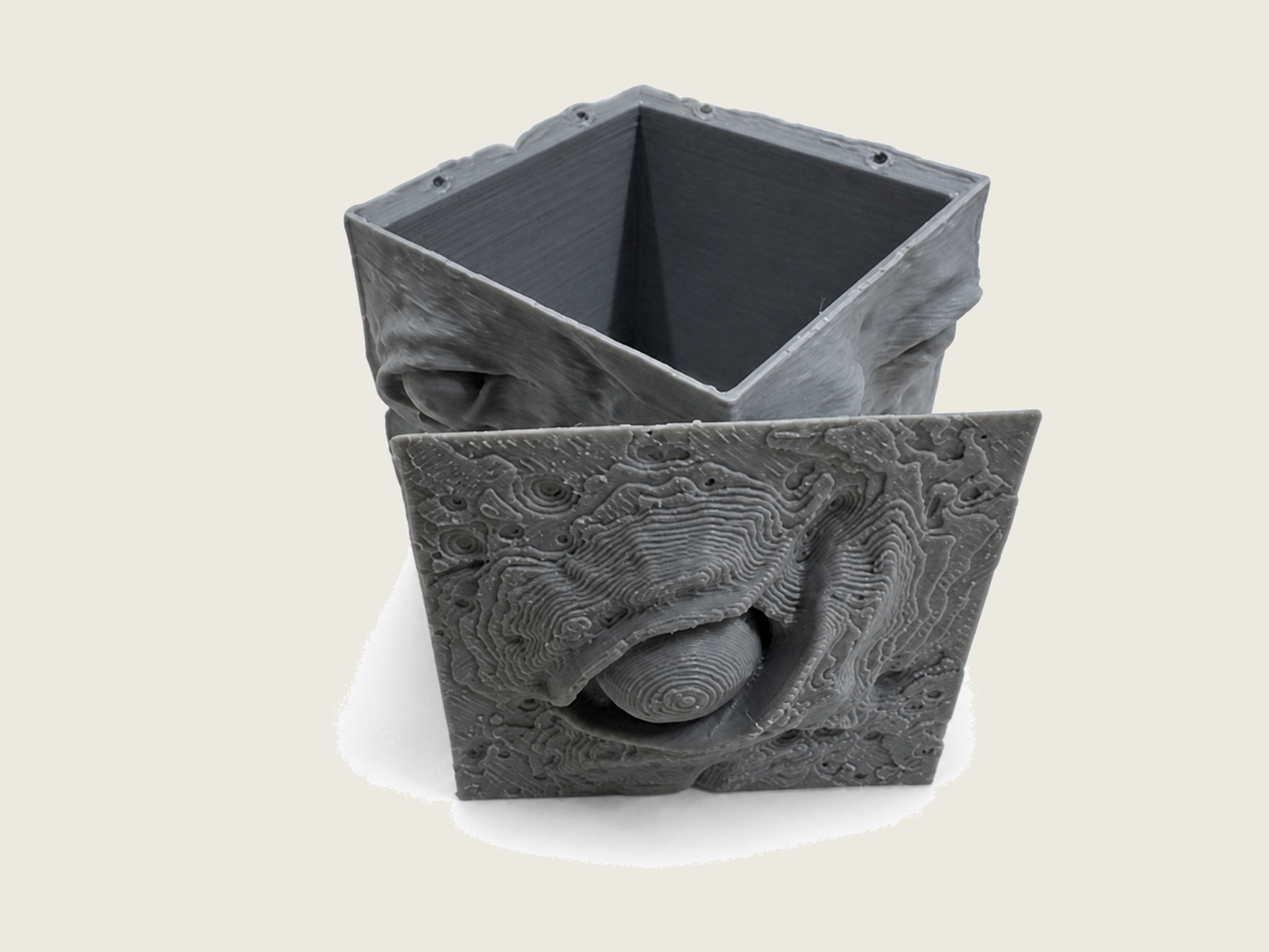 Sculpted cube collectible front view
