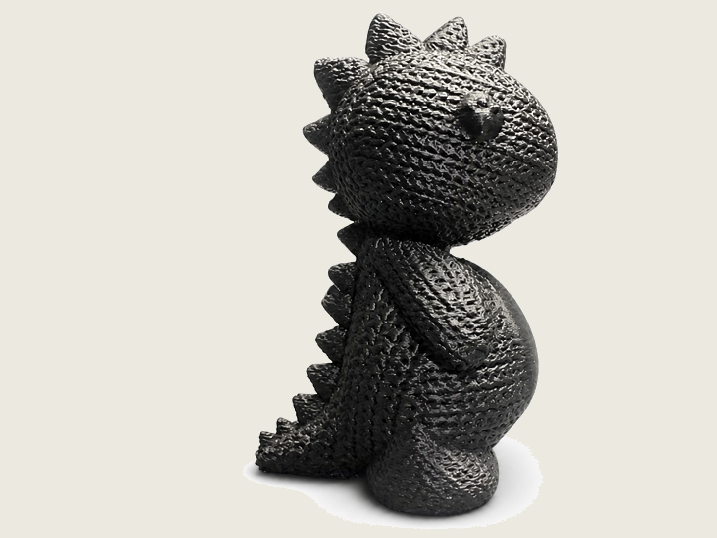 Black textured creature three-quarter view